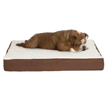 Orthopedic Dog Bed – 2-Layer Memory Foam Dog Bed with Machine Washable Sherpa Cover