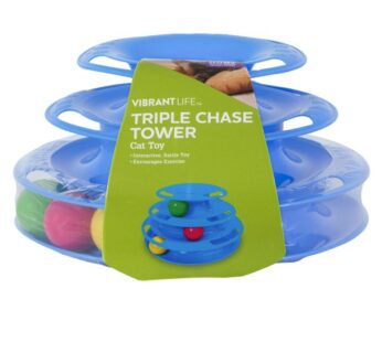 Vibrant Life Triple Chase 3 Tier Tower Interactive Ball Toy for Cats and Kittens