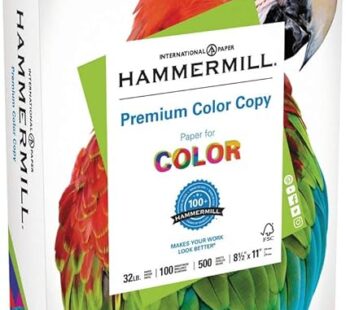 Hammermill 10263-0 PREMIUM COLOR COPY PAPER, 100 BRIGHT, 32LB, LETTER, PHOTO WHITE (500-Sheets/Ream)