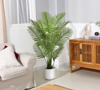 2 Pack Artificial Tree 5 Feet Faux Green Areca Palm Plant with Woven Seagrass