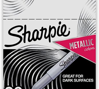 SHARPIE Metallic Permanent Markers, Fine Point, Metallic Silver, 36 Count