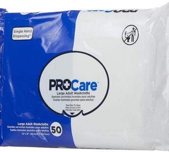 ProCare Washcloth Wipe, 8″x12″, Soft Pack, 50 Pack, Vitamin E/Aloe, CRW-050 – Case of 600