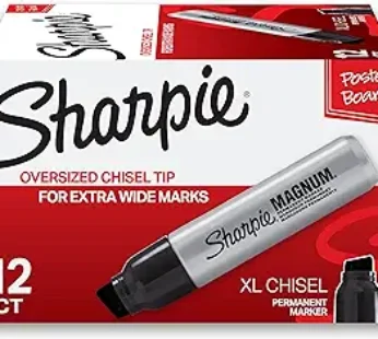 SHARPIE Magnum Permanent Markers, Chisel Tip, Black, Pack of 12