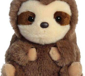 Aurora® Round Rolly Pet™ Seth Sloth™ Stuffed Animal – Adorable Companions – On-The-Go Fun – Brown 7 Inches