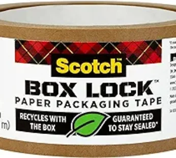 Scotch Box Lock Paper Packing Tape, Kraft Brown, Extreme Grip Kraft Paper Tape That Recycles With the Box, Holiday Shipping Supplies, 1.88 in. x 25 yd., 8 Tape Rolls