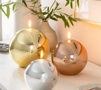 Metallic Nouveau Orb Candles