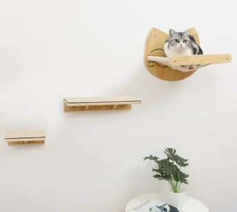 BCOH Cat Hammock Shelf Wall Mounted 3 Climbing Shelves Cat Bed Wall