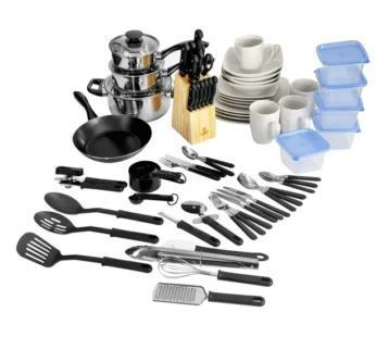 simplicity Home Kitchen In A Box 83-Piece Combo Set Red low-key