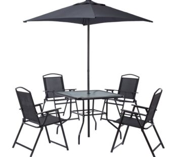 Mainstays Albany Lane 6-Piece Outdoor Patio Dining Set, Black