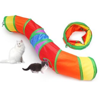 Carkira Cat Toy with Ball, Interactive Peek-a-Boo Colorful S Tunnel for Indoor Cats