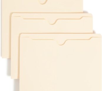 Smead File Jacket, Reinforced Straight-Cut Tab, Flat-No Expansion, Letter Size, Manila, 100 per Box (75500)