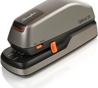 Swingline Electric Stapler, 20 Sheet Capacity, Optima 20, Jam Free, Auto or Manual, Plug In or Battery, Silver (48208)